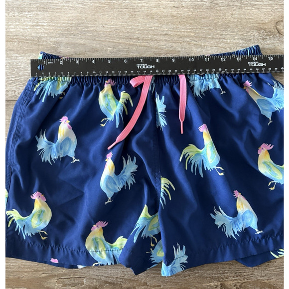 Chubbies The Fowl Play Mesh Lined Swim Trunks Navy Blue Men's Large 4" Rooster - Picture 4 of 10